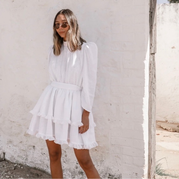 Morton Mac Dalia Dress in White - Picture 1 of 12